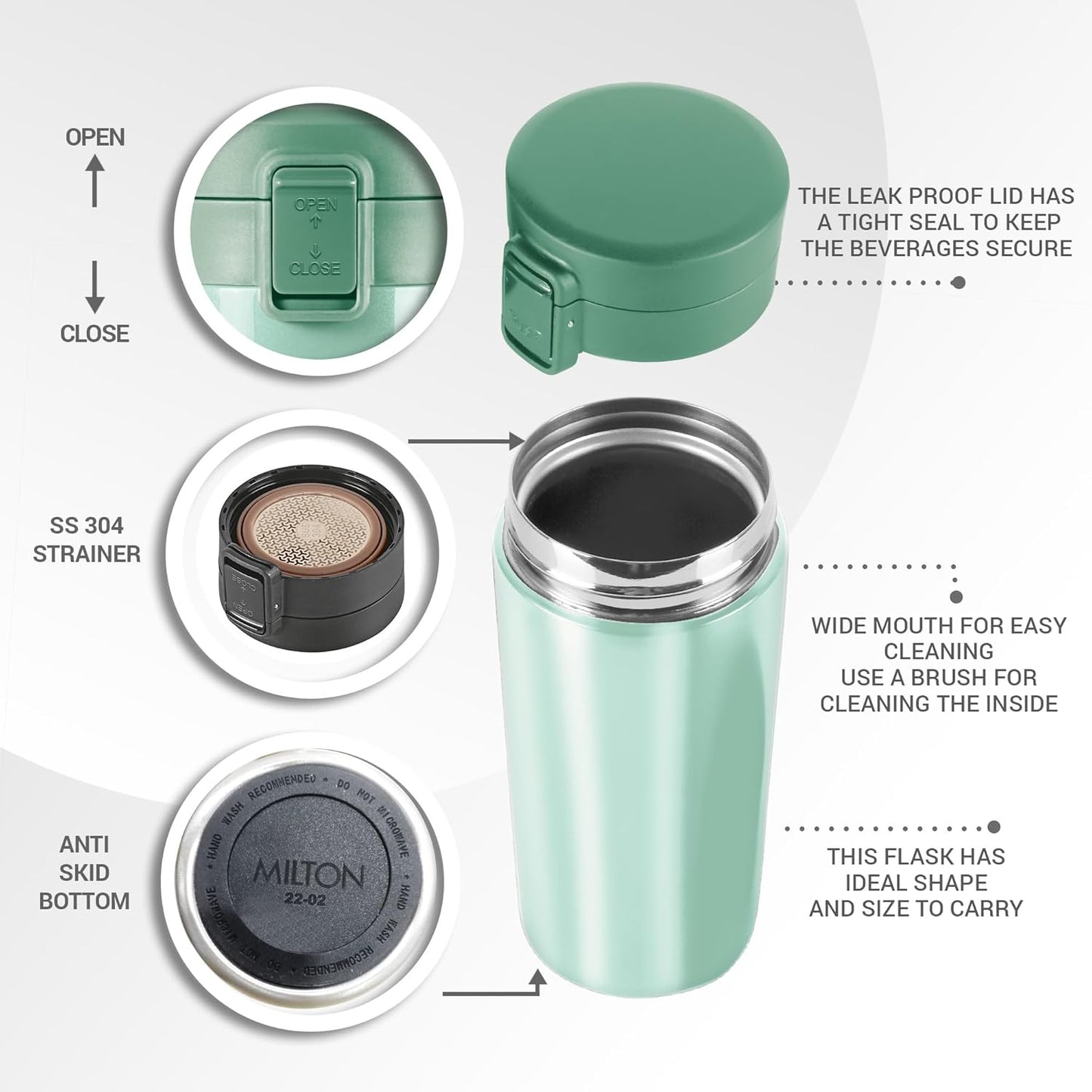 Milton Coffee Mug 300 Thermal Vacuum Insulated with Strainer