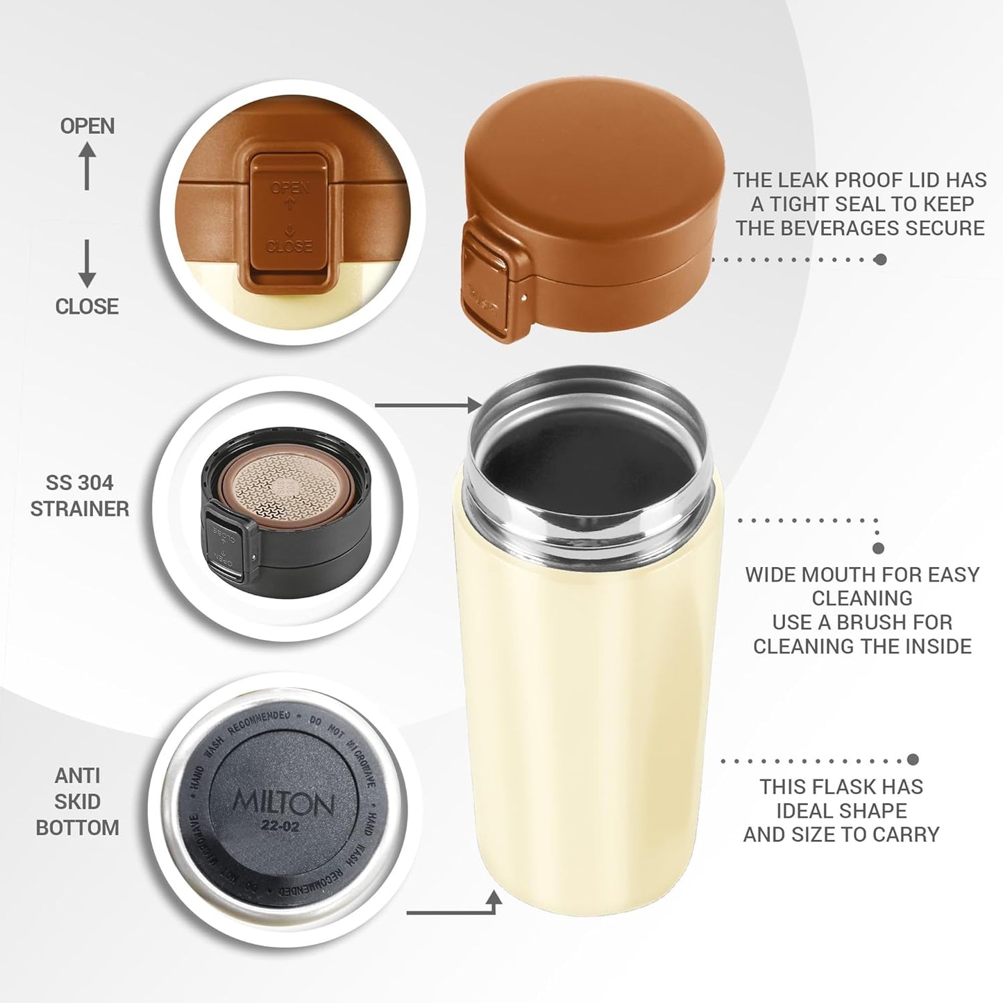 Milton Coffee Mug 300 Thermal Vacuum Insulated with Strainer