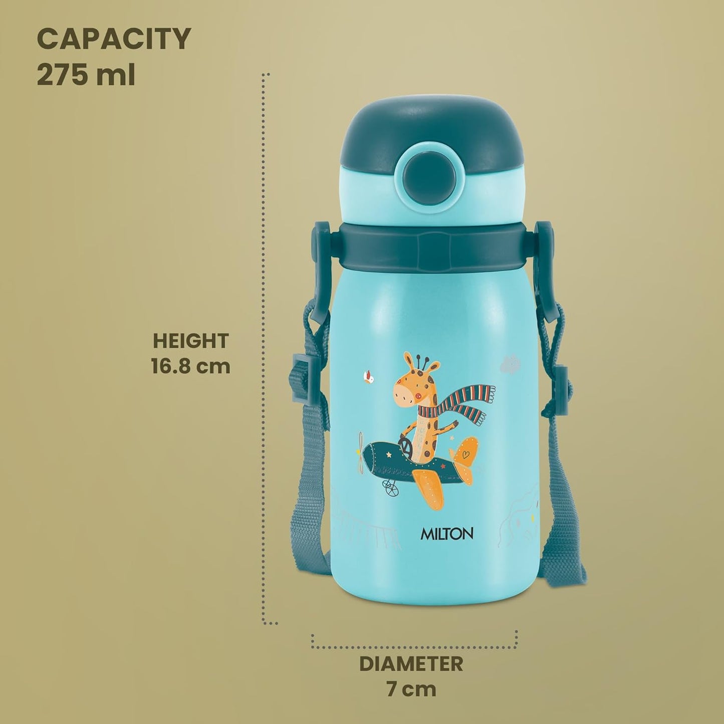 Milton Companion 300 Thermal Vacuum Insulated Kids Bottle with Straw