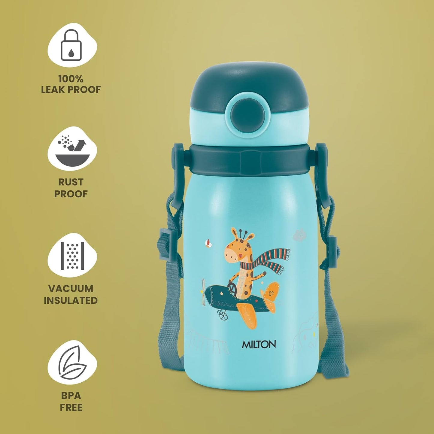 Milton Companion 300 Thermal Vacuum Insulated Kids Bottle with Straw