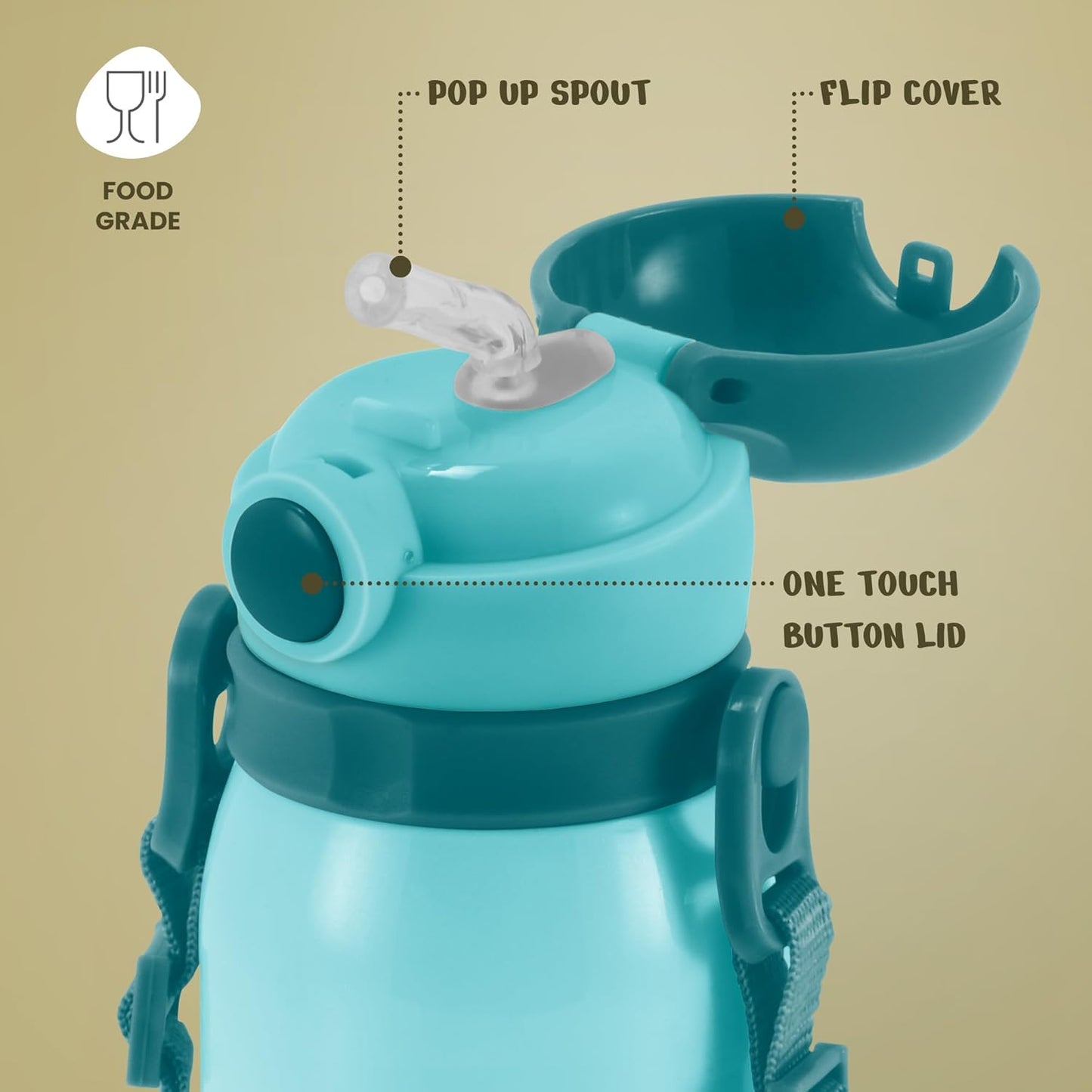 Milton Companion 450 Thermal Vacuum Insulated Kids Bottle with Straw