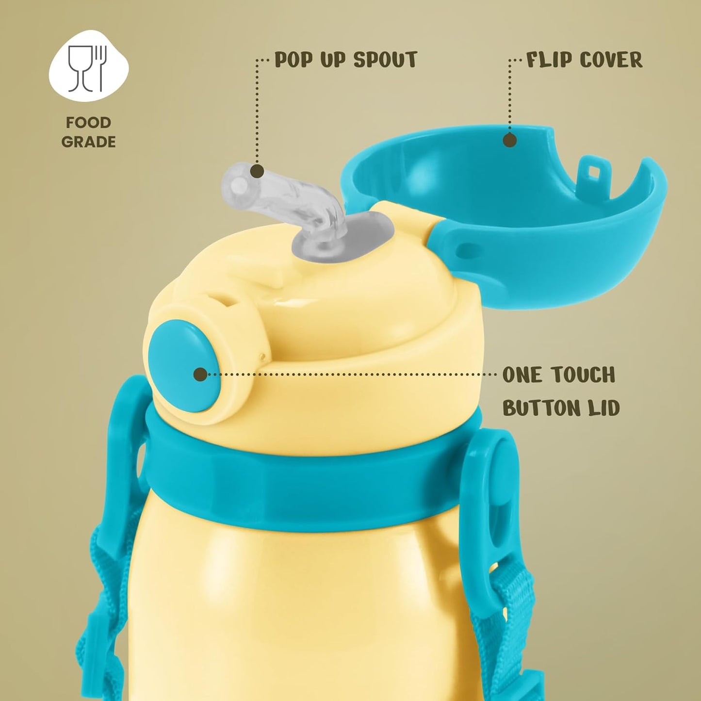 Milton Companion 450 Thermal Vacuum Insulated Kids Bottle with Straw