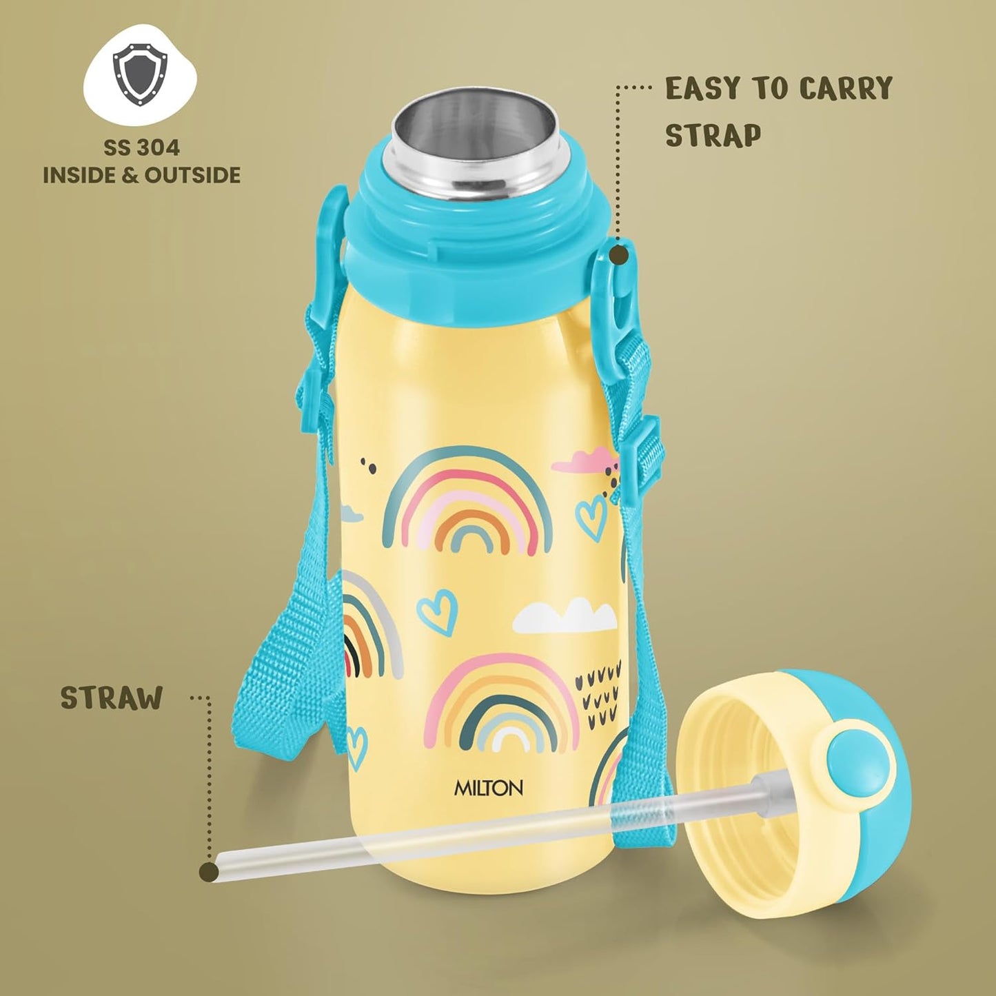 Milton Companion 450 Thermal Vacuum Insulated Kids Bottle with Straw