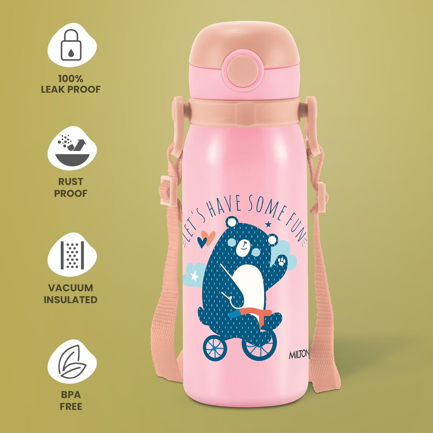 Milton Companion 450 Thermal Vacuum Insulated Kids Bottle with Straw