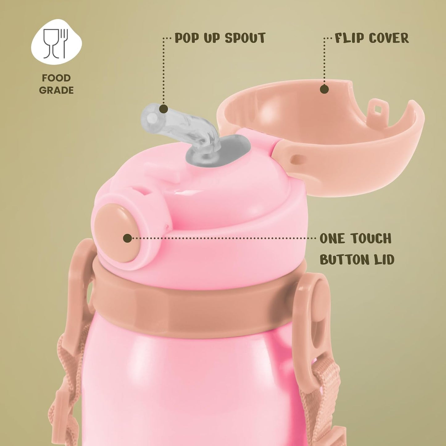 Milton Companion 450 Thermal Vacuum Insulated Kids Bottle with Straw