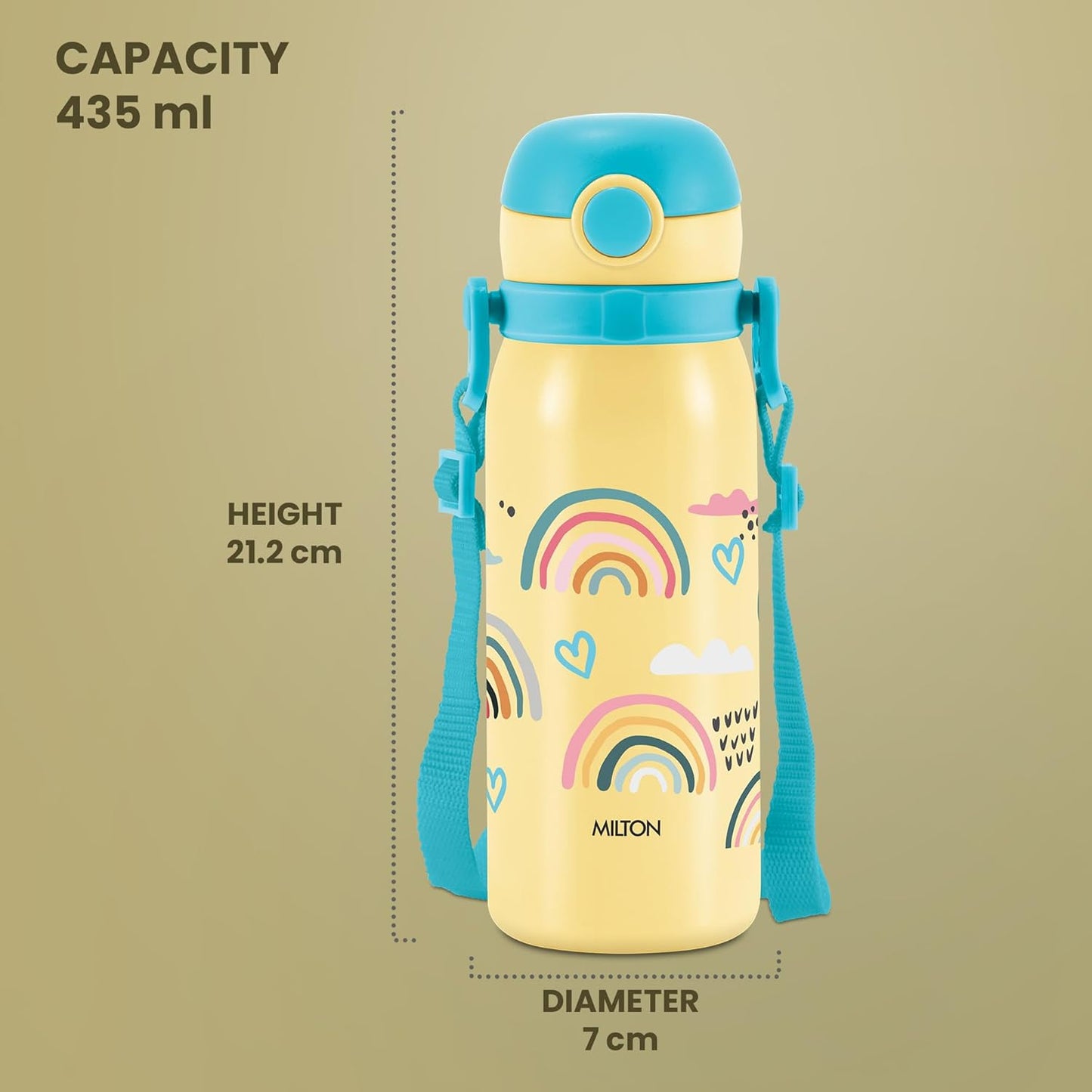 Milton Companion 450 Thermal Vacuum Insulated Kids Bottle with Straw