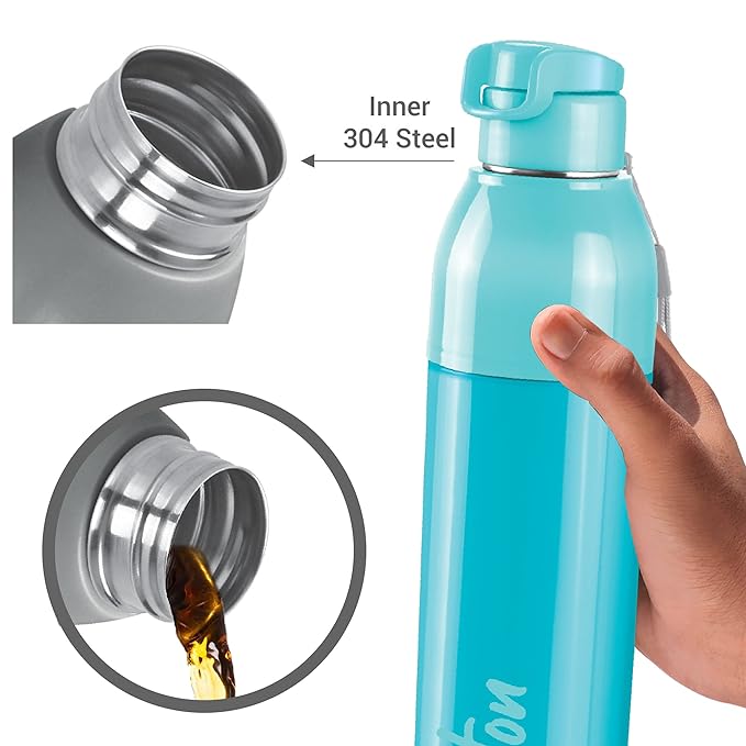 Milton Convey 600 Stainless Steel Bottle - Outside Plastic Inside Stainless Steel