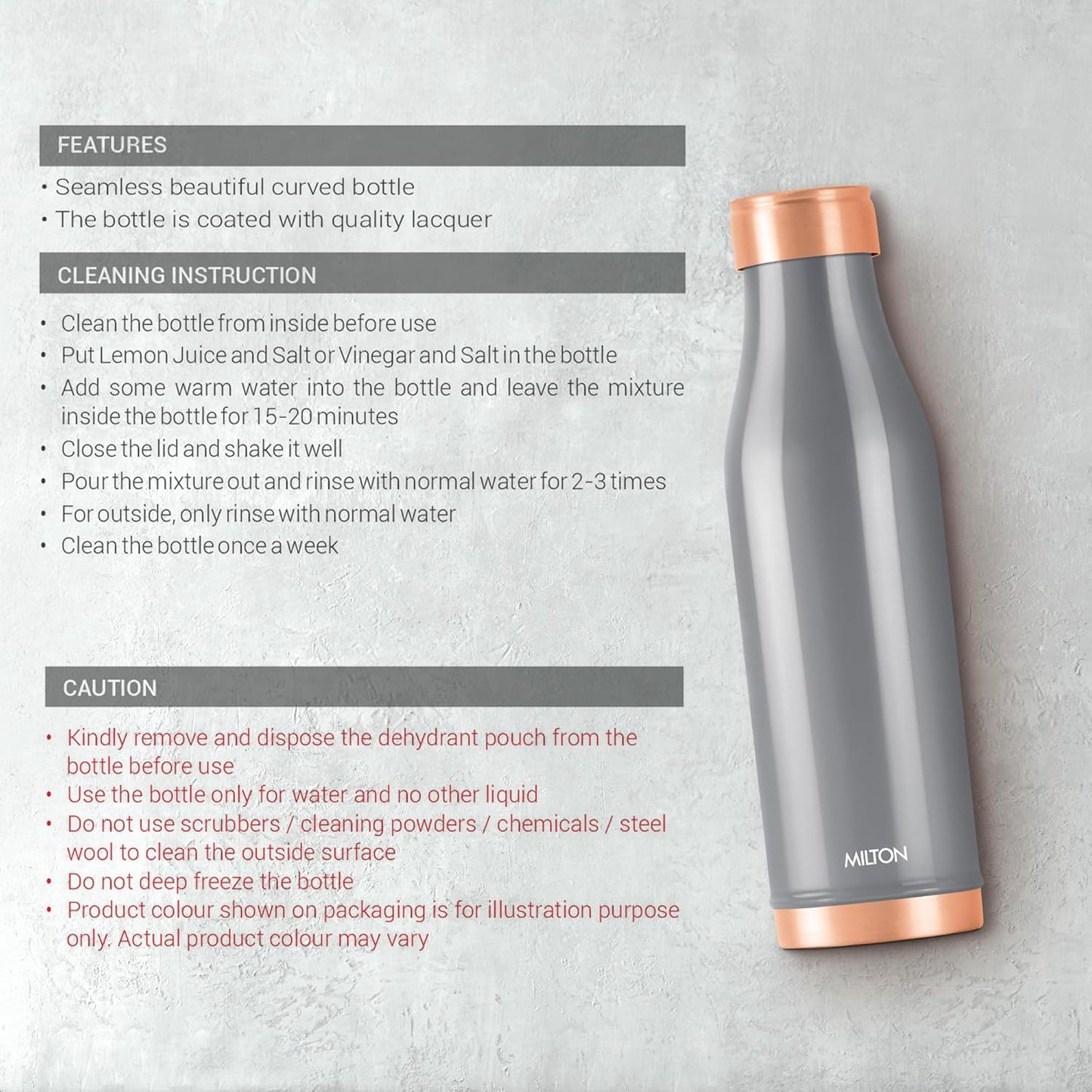 Milton Copper Charge 1000 Color Bottle
