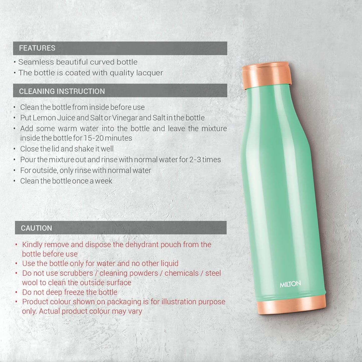 Milton Copper Charge 1000 Color Bottle