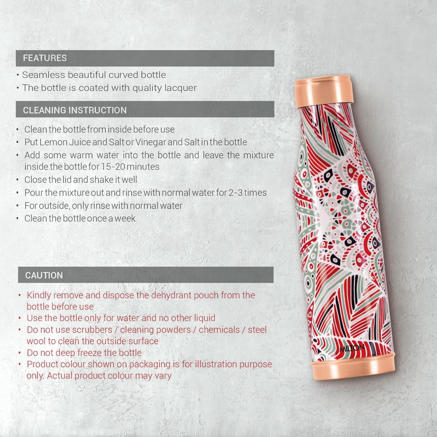 Milton Copper Charge Design 1000 Bottle