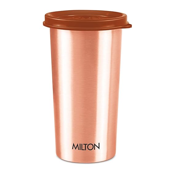 Milton Copper Tumbler 500 with Liquid-Tight Lid Set of 2 (Lid - Random Colors)