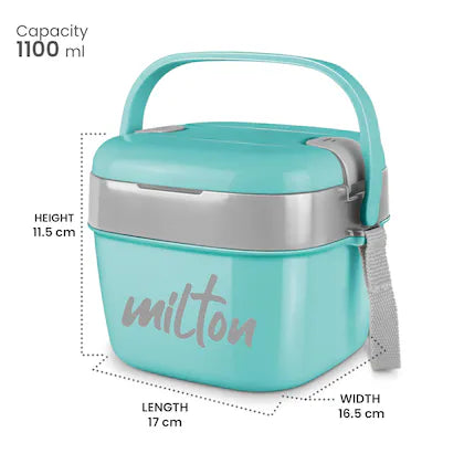 Milton Cubic Big Tiffin Box Outside Plastic Inside Stainless Steel with Inner Container