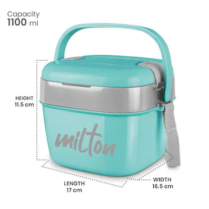 Milton Cubic Big Tiffin Box Outside Plastic Inside Stainless Steel with Inner Container