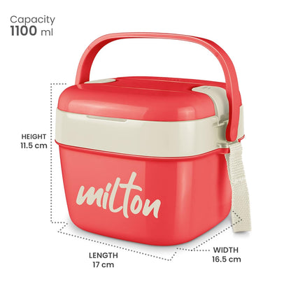 Milton Cubic Big Tiffin Box Outside Plastic Inside Stainless Steel with Inner Container