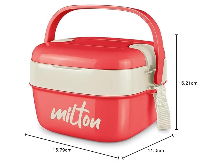 Milton Cubic Small Tiffin Box Outside Plastic Inside Stainless Steel with Inner Container