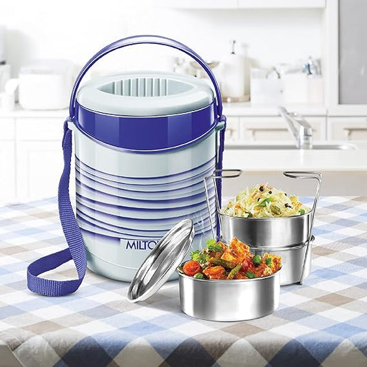 Milton Econa II Stainless Steel with 3*300ml Stackable Lunch Container and Outer Case