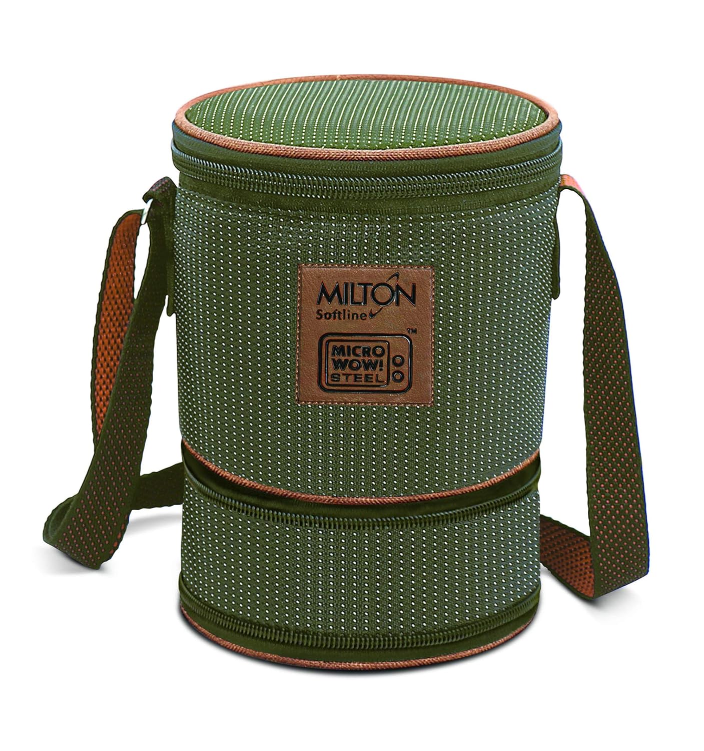 Milton Flexi Tiffin 2+1 Set Of 3 Outside Plastic Inside Stainless Steel Microwavable Container with Bag