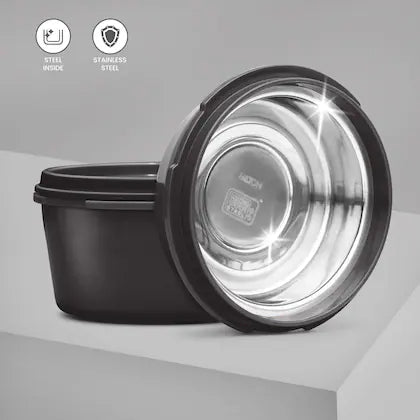 Milton Flexi Tiffin 3+1 Set Of 4 Outside Plastic Inside Stainless Steel Microwavable Container with Bag