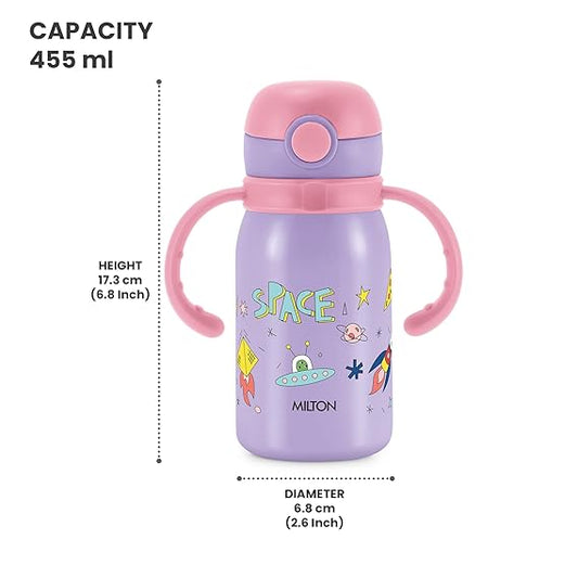 Milton Fountain Kids Stainless Steel Bottles with Straw 450
