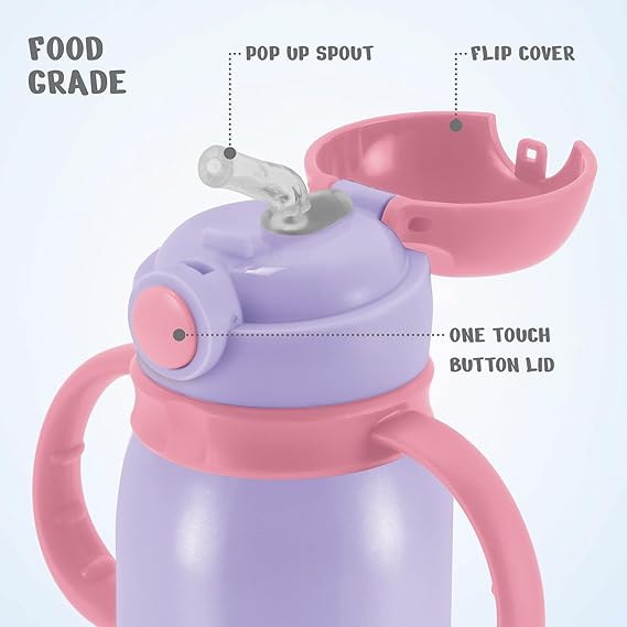 Milton Fountain Kids Stainless Steel Bottles with Straw 450