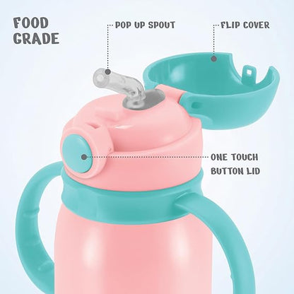 Milton Fountain Kids Stainless Steel Bottles with Straw 650