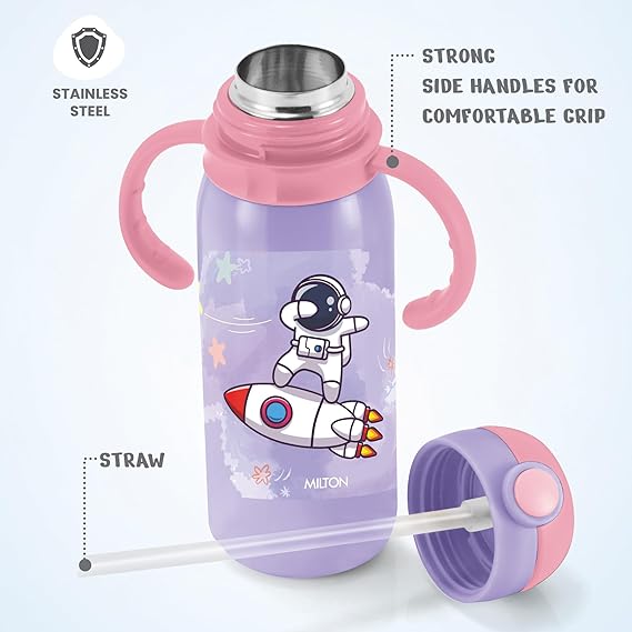 Milton Fountain Kids Stainless Steel Bottles with Straw 650