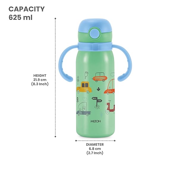 Milton Fountain Kids Stainless Steel Bottles with Straw 650