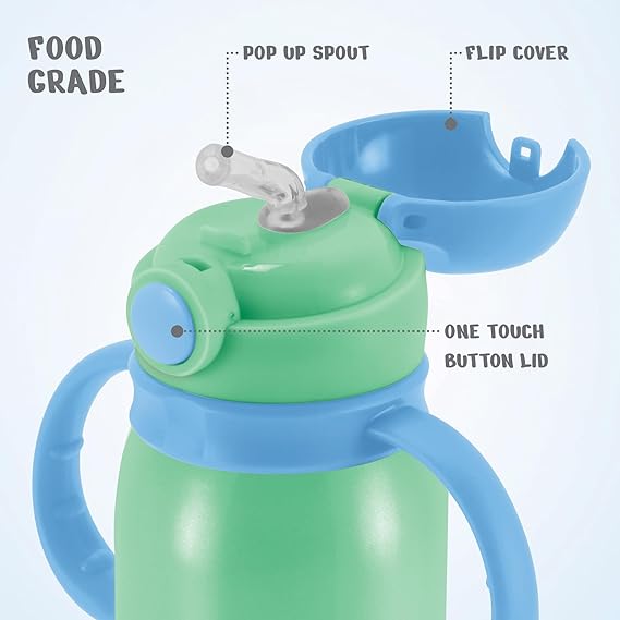 Milton Fountain Kids Stainless Steel Bottles with Straw 650