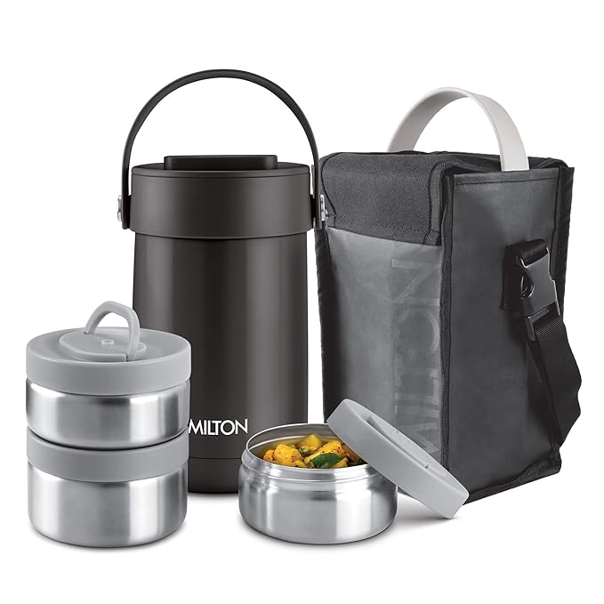 Milton Glamour Thermal Vacuum Insulated Tiffin Box Set of 3
