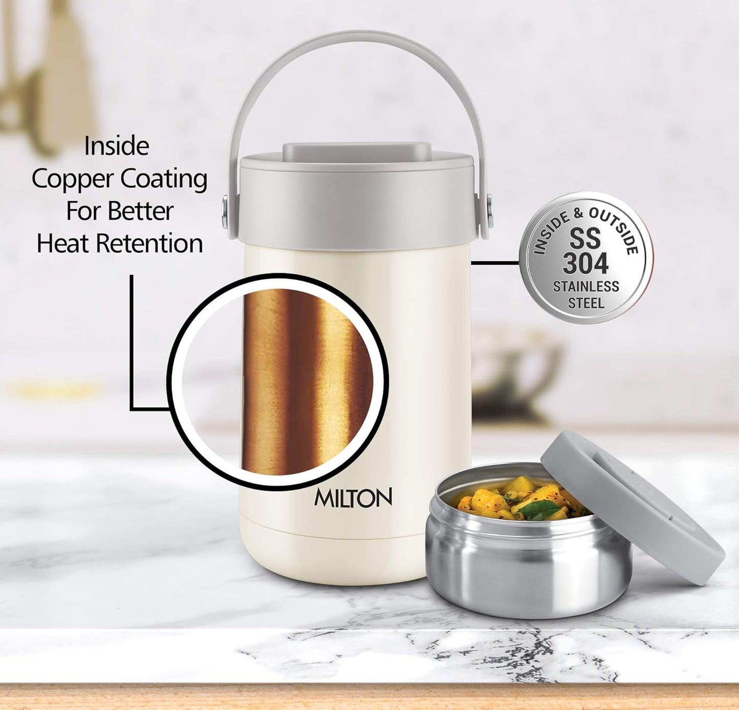 Milton Glamour Thermal Vacuum Insulated Tiffin Box Set of 3