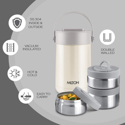 Milton Glamour Thermal Vacuum Insulated Tiffin Box Set of 3