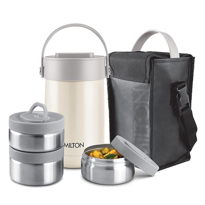 Milton Glamour Thermal Vacuum Insulated Tiffin Box Set of 3