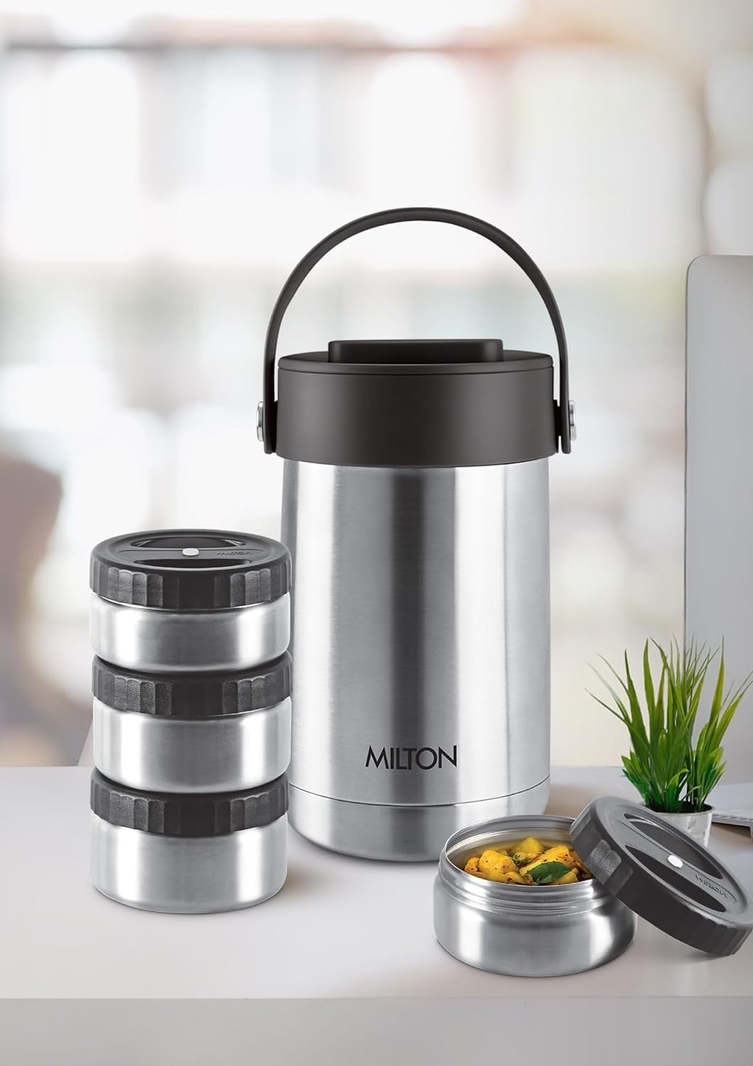 Milton Glamour Thermal Vacuum Insulated Tiffin Box Set of 4