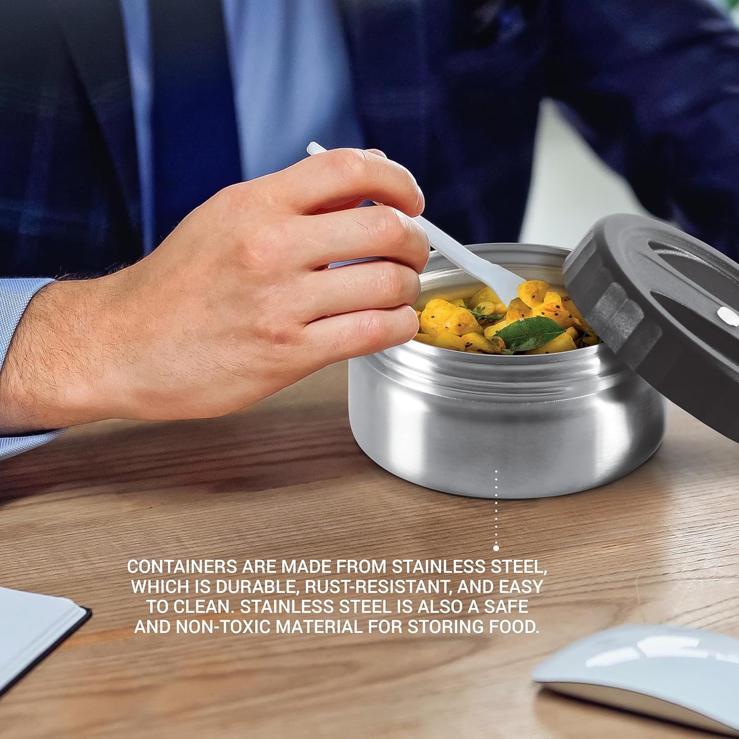 Milton Glamour Thermal Vacuum Insulated Tiffin Box Set of 4