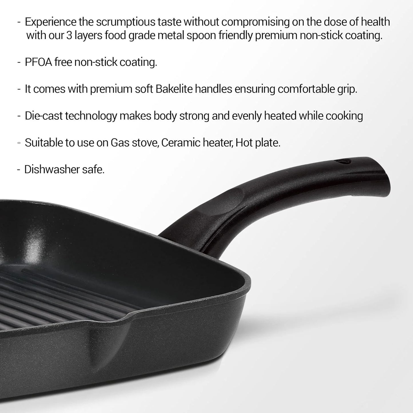 Milton Procook Granito Induction Die Cast Grill Pan