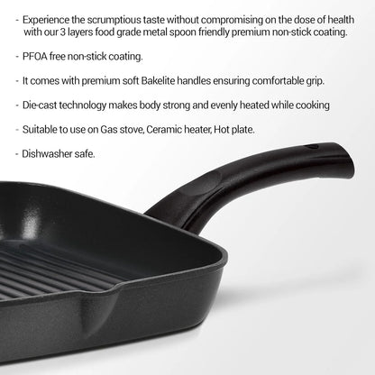 Milton Procook Granito Induction Die Cast Grill Pan