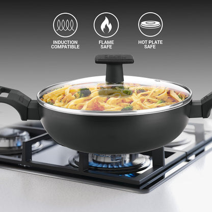 Milton Procook Granito Induction Kadai with Glass Lid