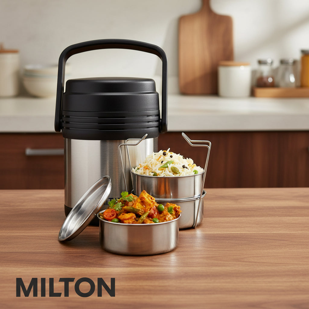 Milton Hot Meal 3 Thermal Vacuum Insulated Tiffin Box Set of 3
