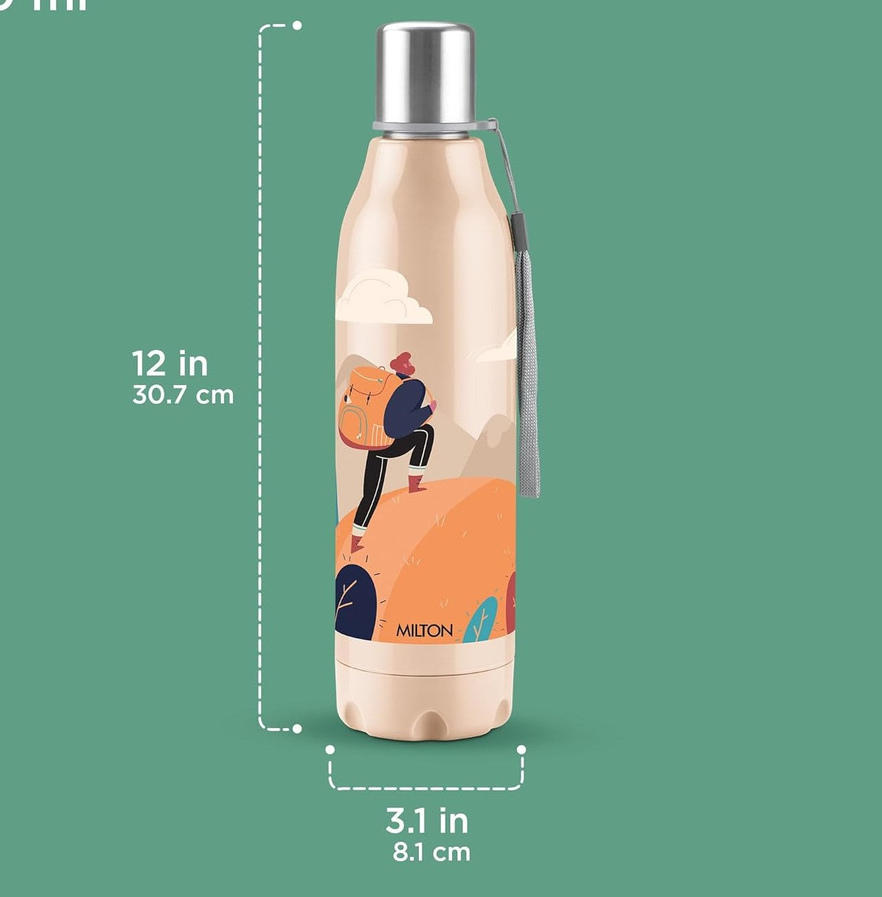 Milton Linear Bottle 900 - Outside Plastic Inside Stainless Steel