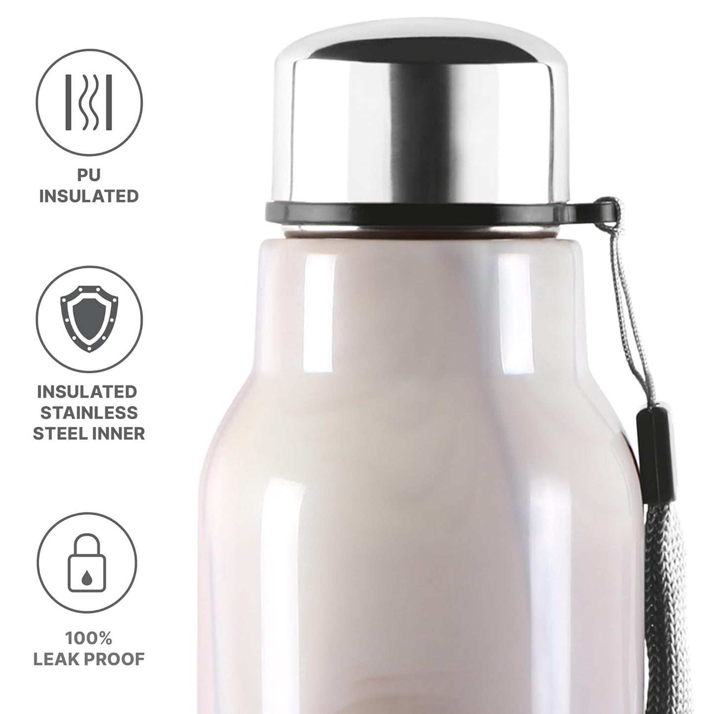 Milton Marble 600 Stainless Steel Bottle - Outside Plastic Inside Stainless Steel