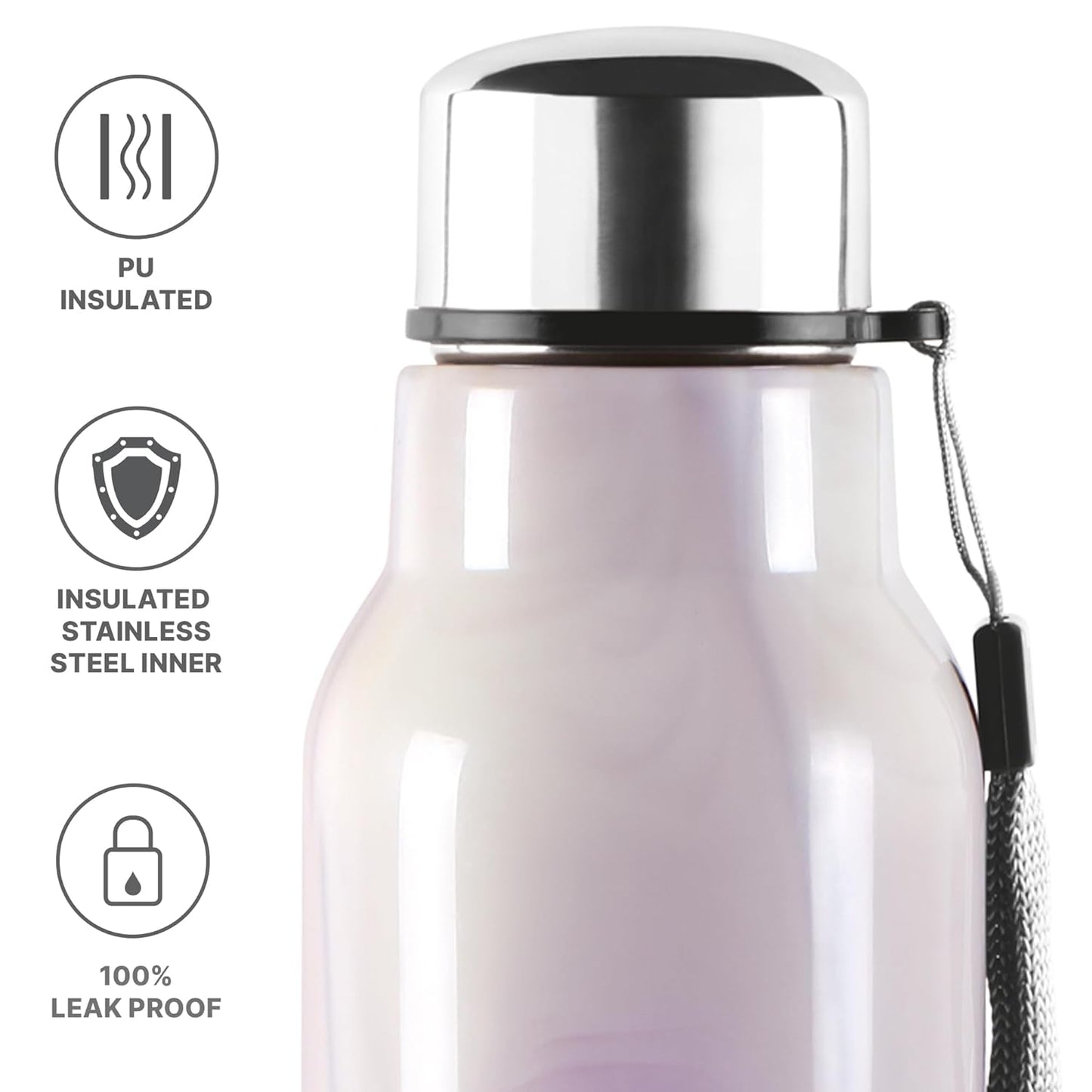 Milton Marble 600 Stainless Steel Bottle - Outside Plastic Inside Stainless Steel