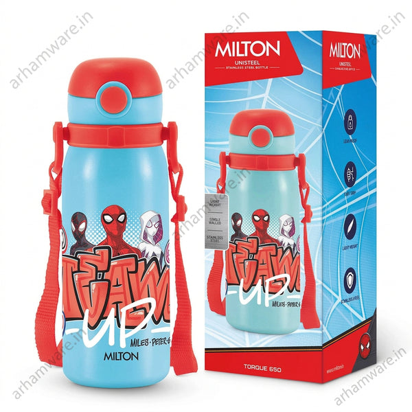 Milton Marvel Torque 650 Stainless Steel Kids Straw Bottle