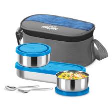 Milton Stainless Steel Master lunch Set with 3 Containers and Cutlery Set
