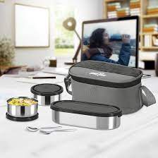 Milton Stainless Steel Master lunch Set with 3 Containers and Cutlery Set