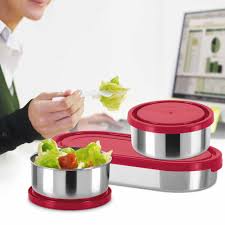 Milton Stainless Steel Master lunch Set with 3 Containers and Cutlery Set