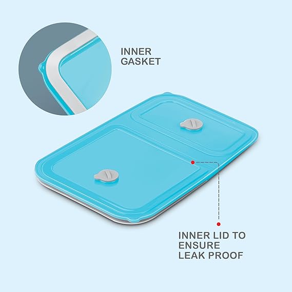 Milton Meal Safe Stainless Steel Inside with 2 Partition Bento Box