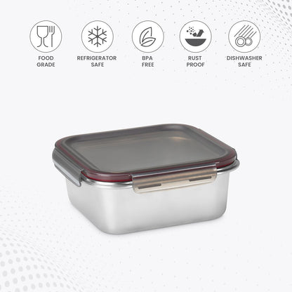 Milton Modulo Stainless Steel Microwavable Square Container