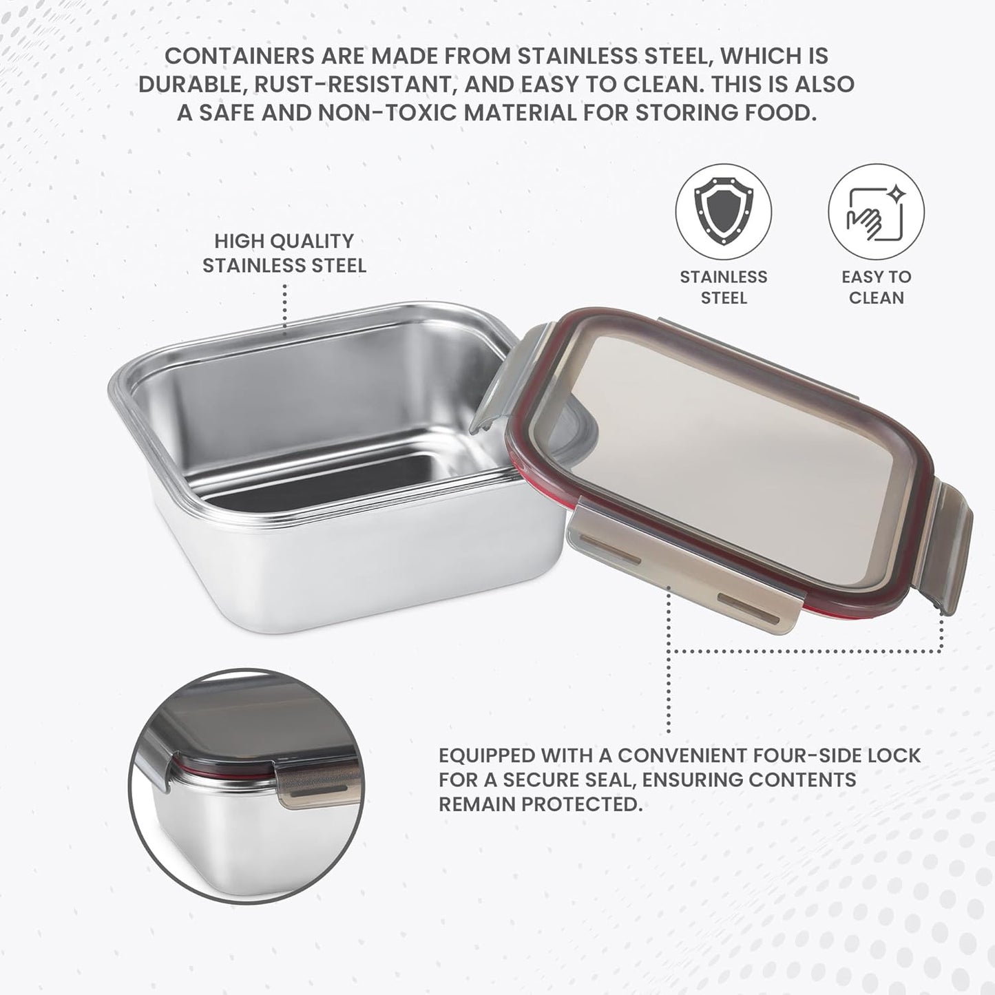 Milton Modulo Stainless Steel Microwavable Square Container