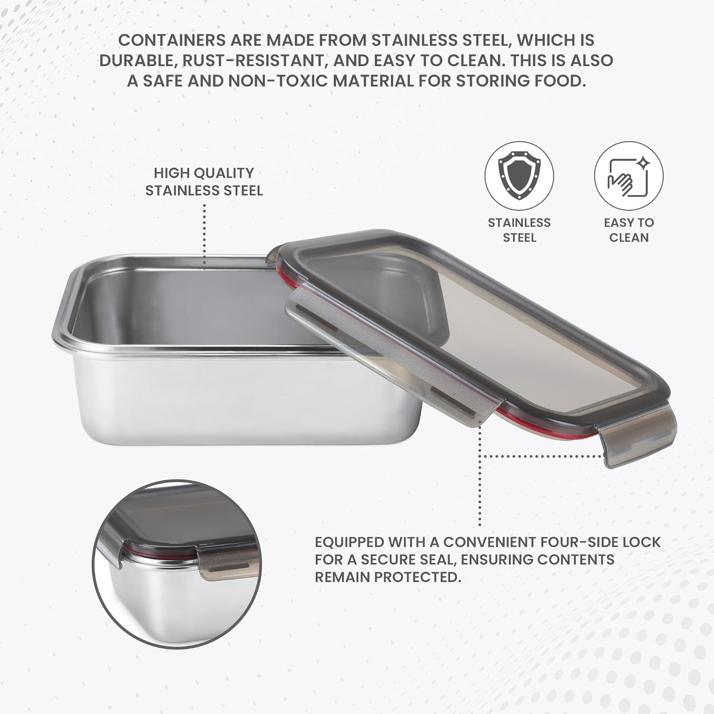 Milton Modulo Stainless Steel Rectangular Microwavable Container