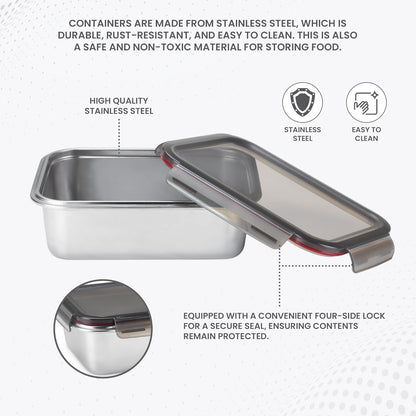 Milton Modulo Stainless Steel Rectangular Microwavable Container